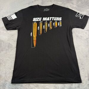 Grunt Style Size Matters Ammo Bullets Shirt Mens Large Black Graphic T-shirt